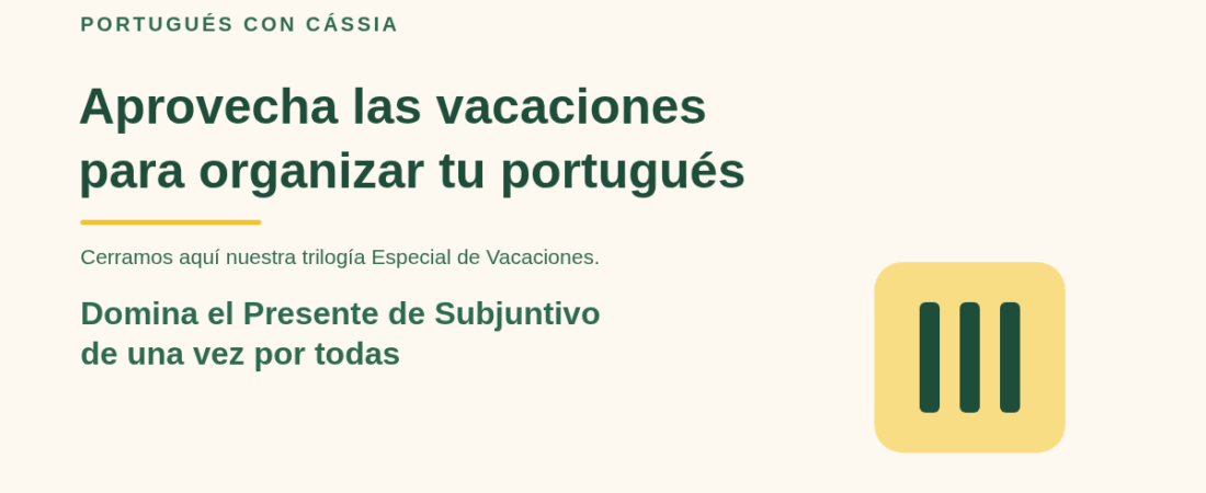Aprovecha las vacaciones para organizar tu portugués III