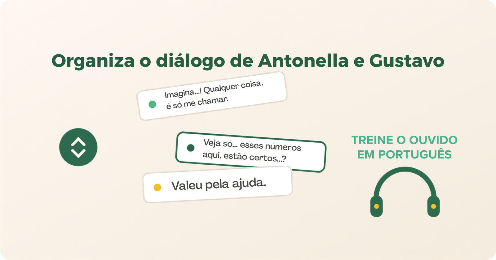 Treine o ouvido em português organizando o diálogo