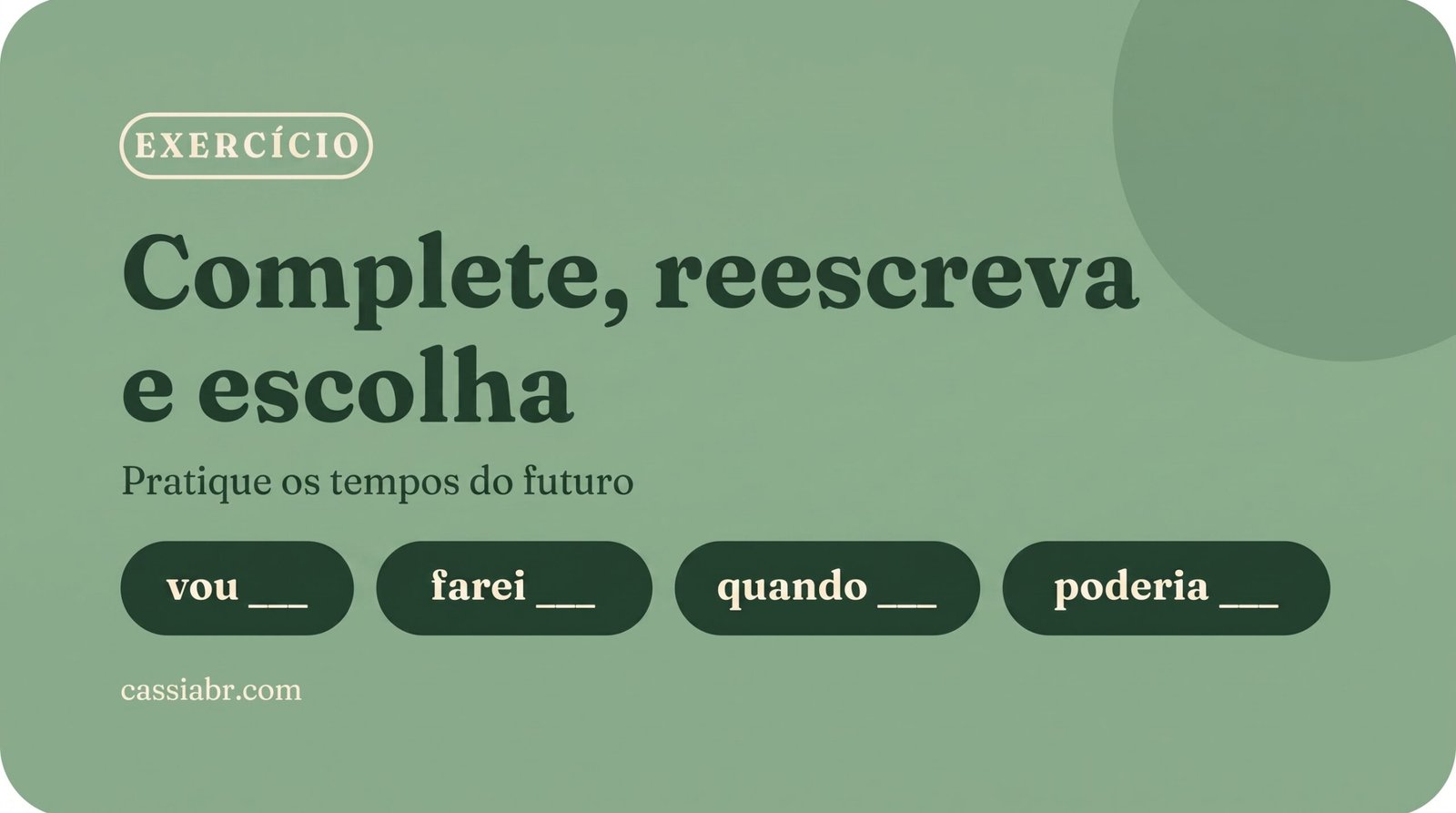 Exercício de futuro em português: 4 tempos verbais